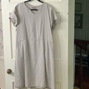 FLAX linen dress/cover-up. Linen colored. Large